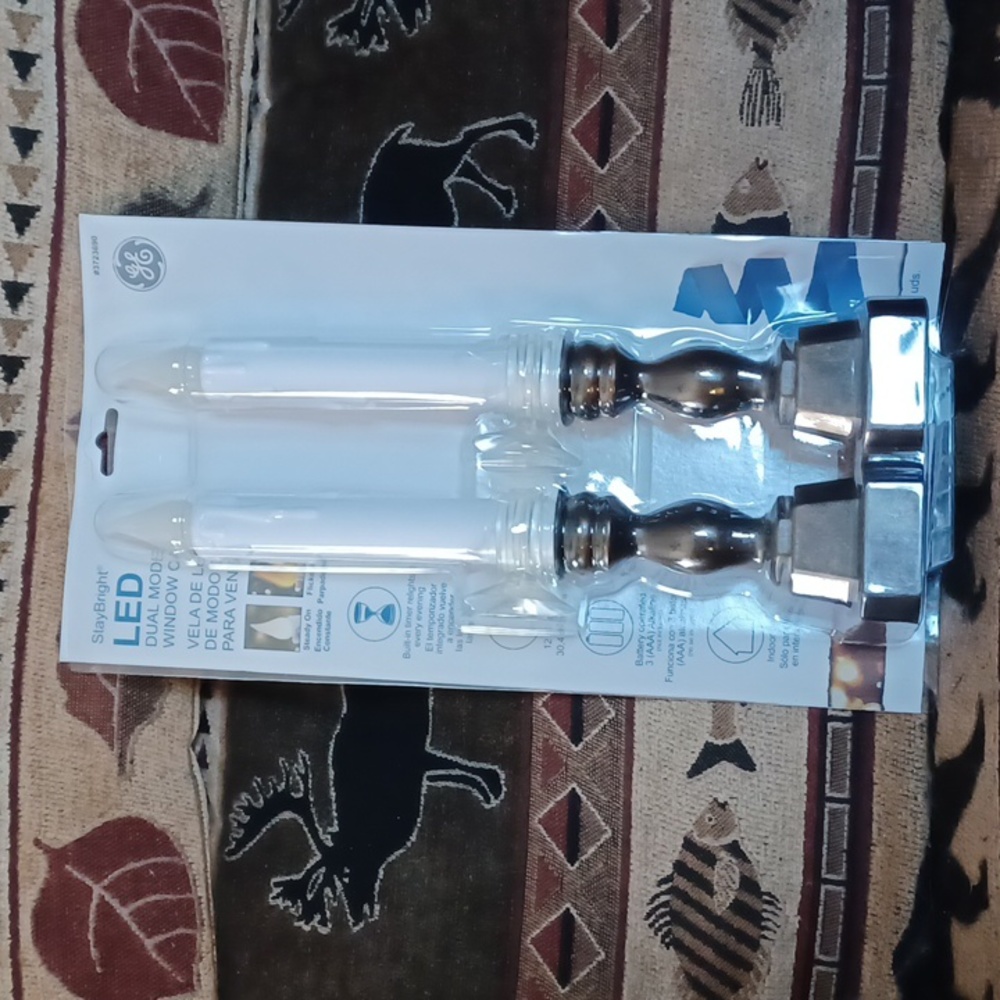 GE Staybright LED Window Candles w/Timer~NEW